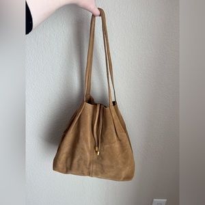100% leather suede tote bag
